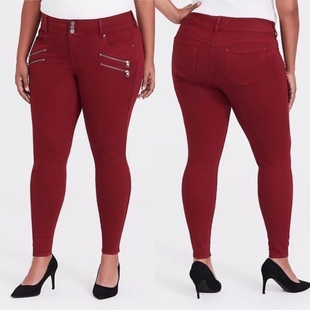 TORRID JEGGING - SUPER STRETCH DARK RED NWOT - Picture 6 of 6